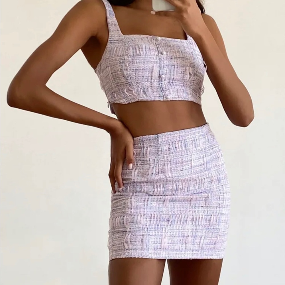 Tweed Between the Lines Lavender Two-Piece Mini Dress